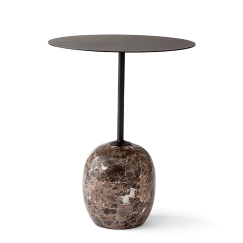 Contemporary End Slide Table Round Living Room Pedestal Marble Corner Table