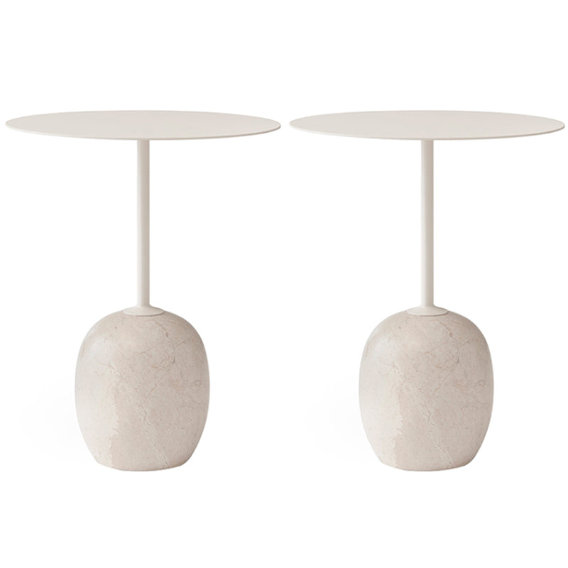 Contemporary End Slide Table Round Living Room Pedestal Marble Corner Table