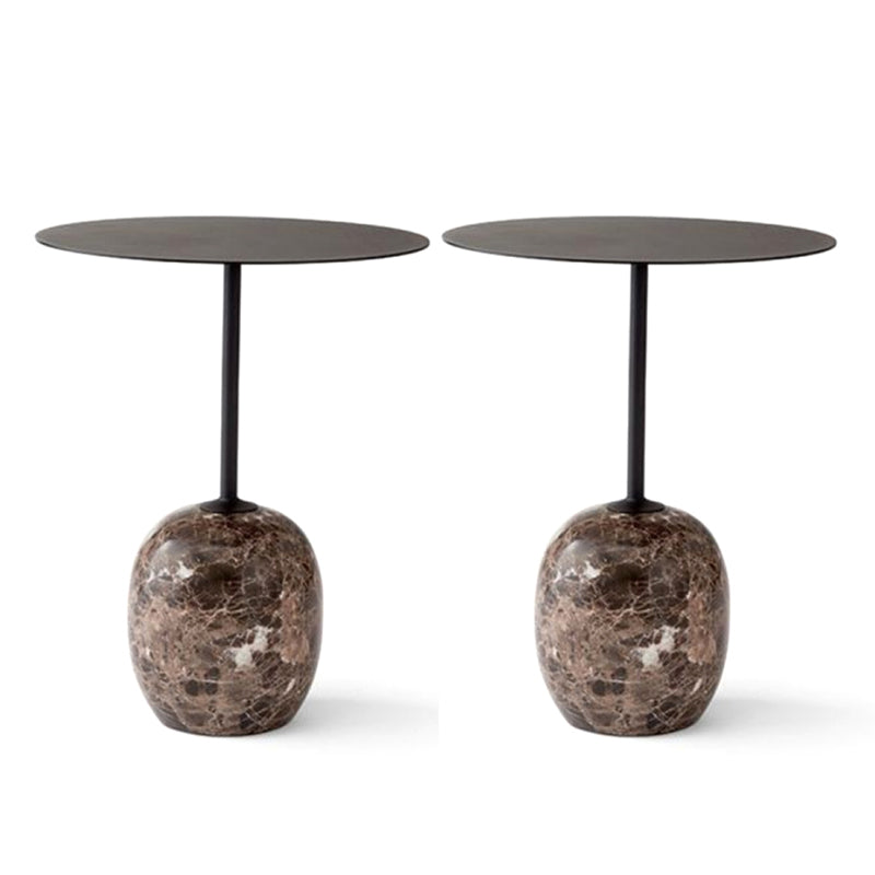 Contemporary End Slide Table Round Living Room Pedestal Marble Corner Table