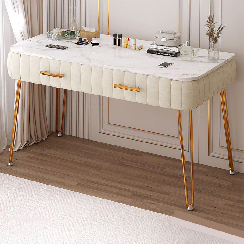 Scandinavian Faux Leather Make-up Vanity Wood Vanity Dressing Table