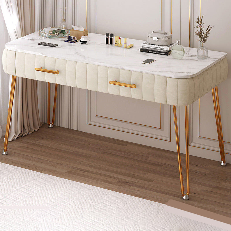 Scandinavian Faux Leather Make-up Vanity Wood Vanity Dressing Table