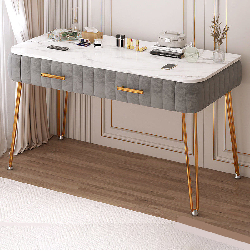 Scandinavian Faux Leather Make-up Vanity Wood Vanity Dressing Table