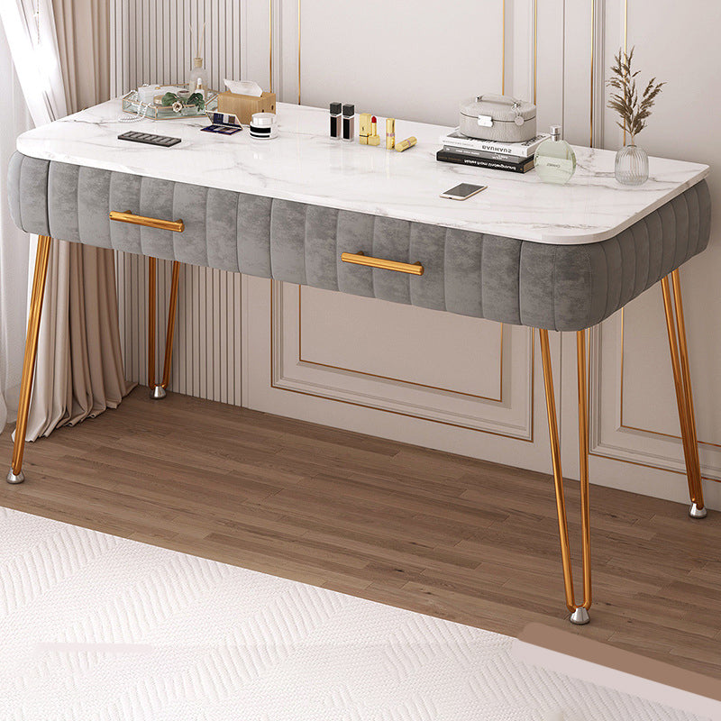 Scandinavian Faux Leather Make-up Vanity Wood Vanity Dressing Table