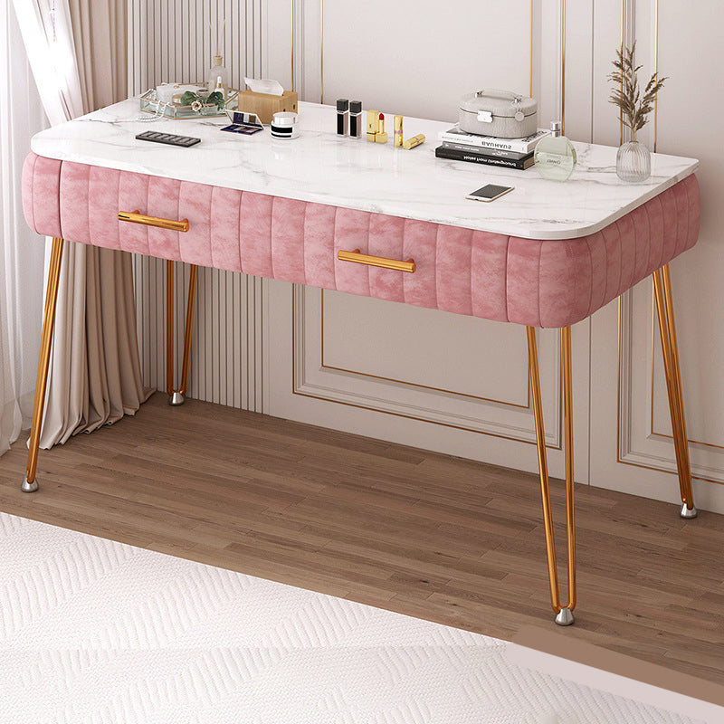 Scandinavian Faux Leather Make-up Vanity Wood Vanity Dressing Table