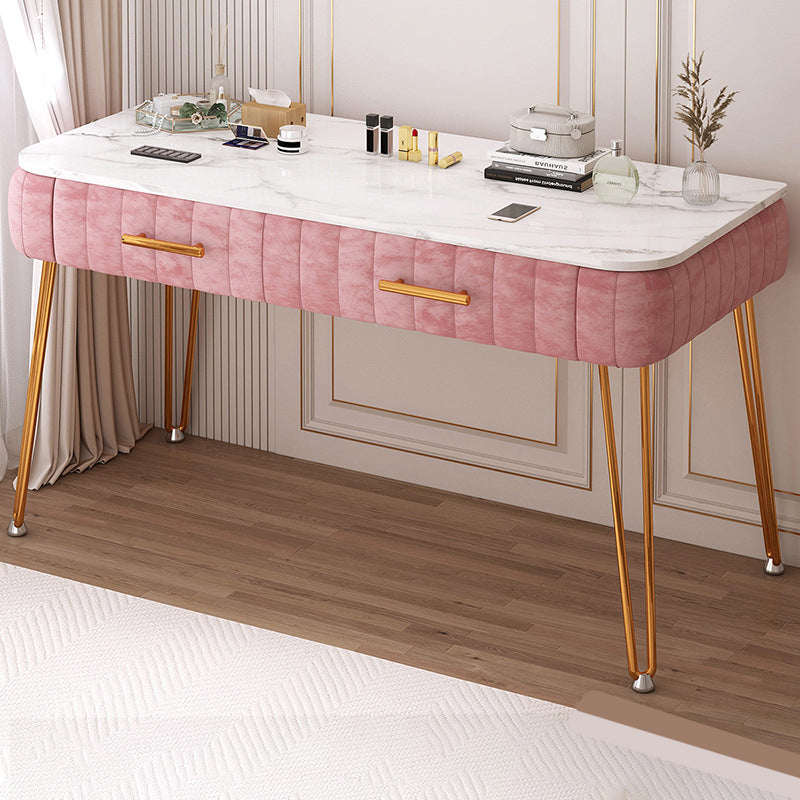 Scandinavian Faux Leather Make-up Vanity Wood Vanity Dressing Table