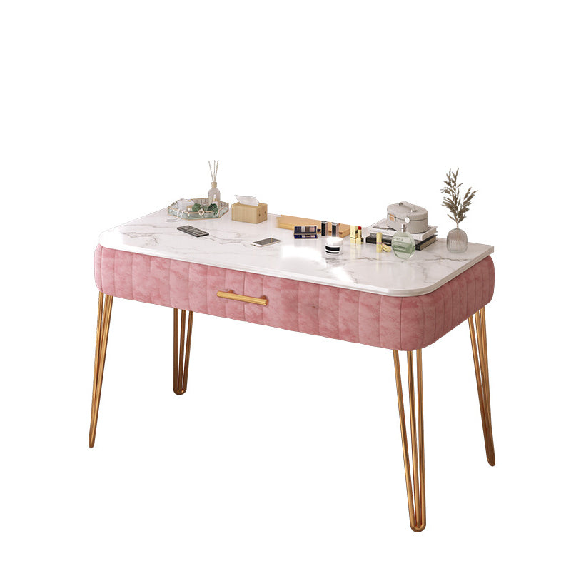 Scandinavian Faux Leather Make-up Vanity Wood Vanity Dressing Table