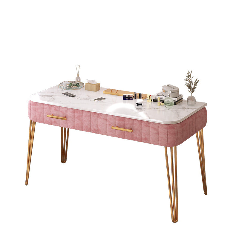 Scandinavian Faux Leather Make-up Vanity Wood Vanity Dressing Table