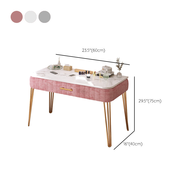 Scandinavian Faux Leather Make-up Vanity Wood Vanity Dressing Table