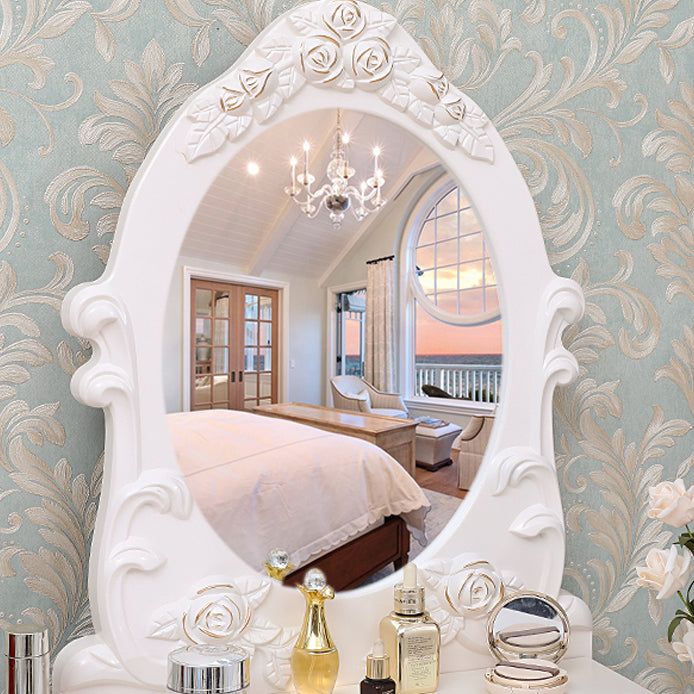 Victorian Bedroom With Drawer Mirror Solid Wood Makeup Vanity Set