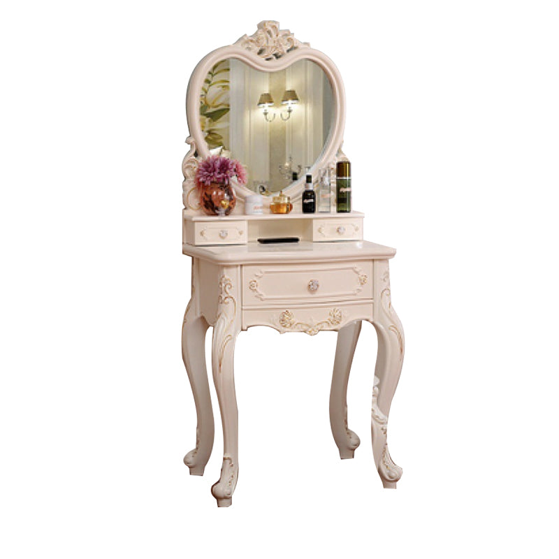 Victorian Bedroom With Drawer Mirror Solid Wood Makeup Vanity Set