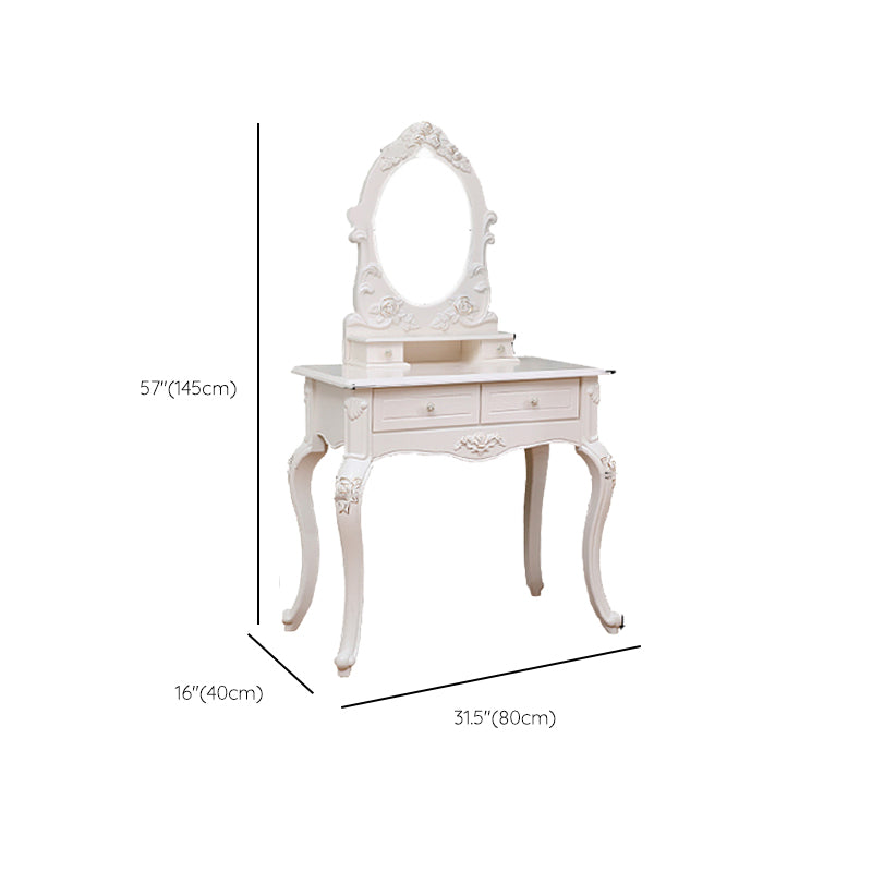 Victorian Bedroom With Drawer Mirror Solid Wood Makeup Vanity Set