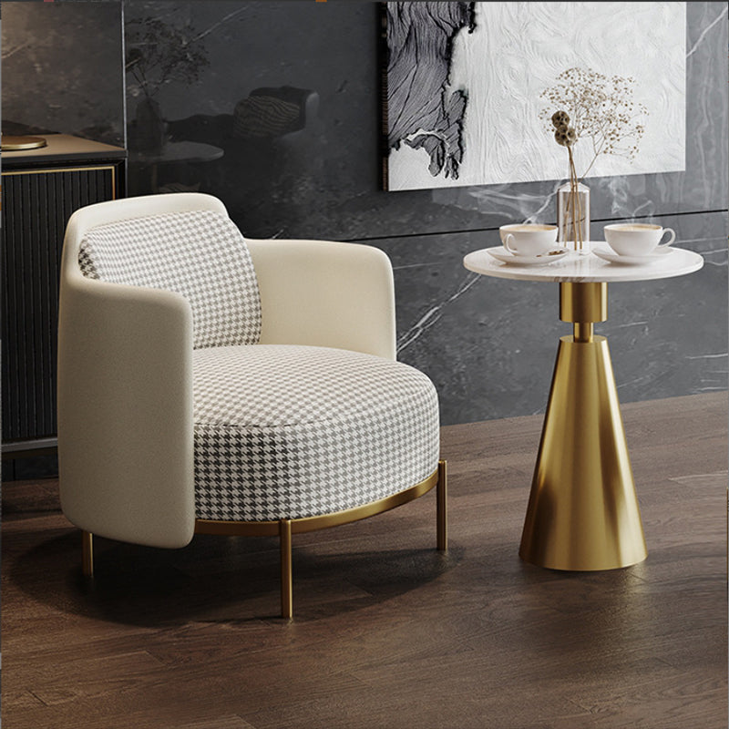 Glam Metal Side End Table Pedestal Round Living Room Sofa Side Accent Table