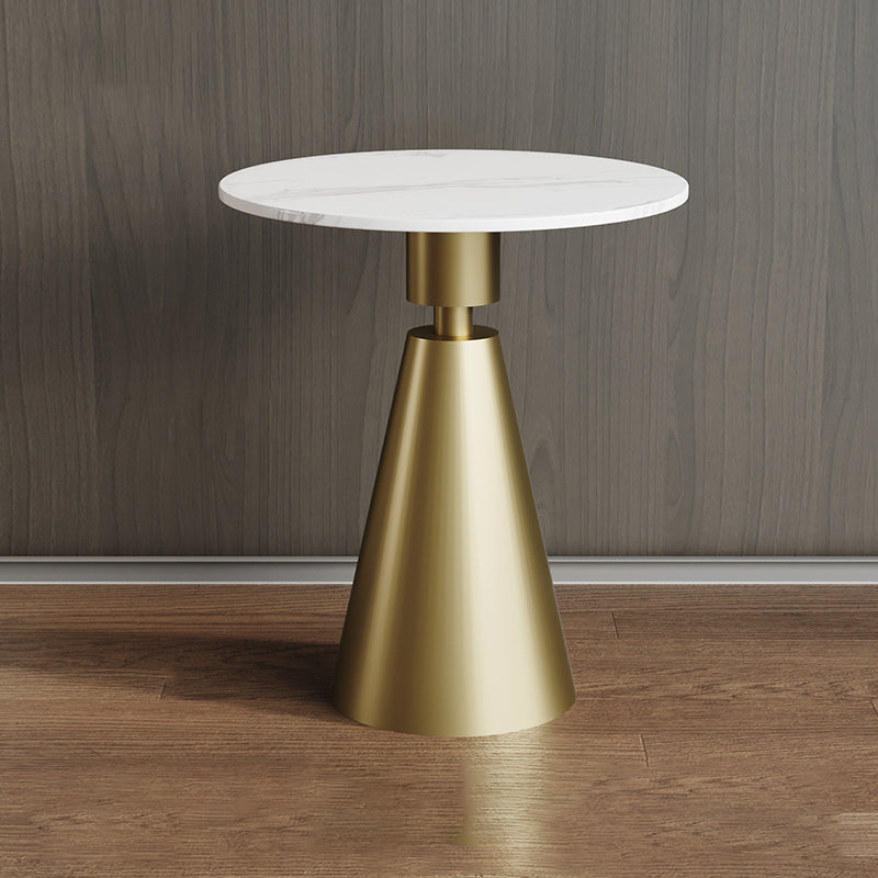 Glam Metal Side End Table Pedestal Round Living Room Sofa Side Accent Table