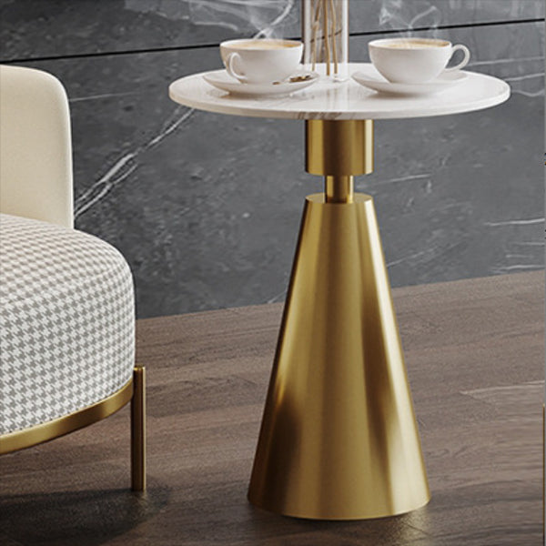 Glam Metal Side End Table Pedestal Round Living Room Sofa Side Accent Table