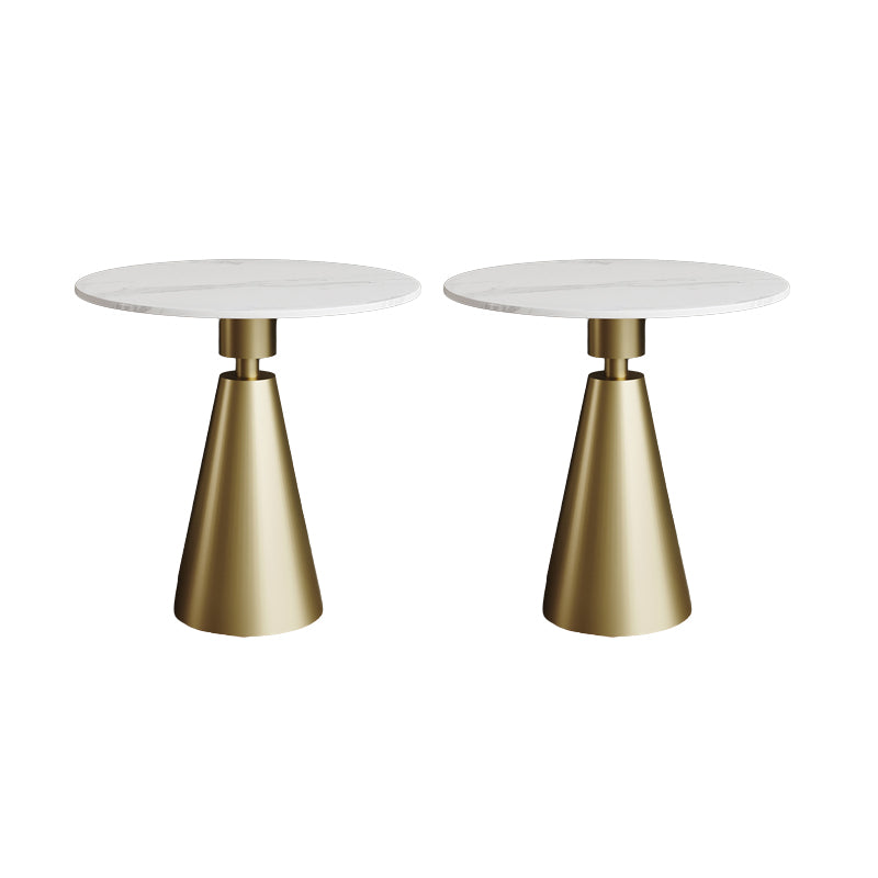 Glam Metal Side End Table Pedestal Round Living Room Sofa Side Accent Table