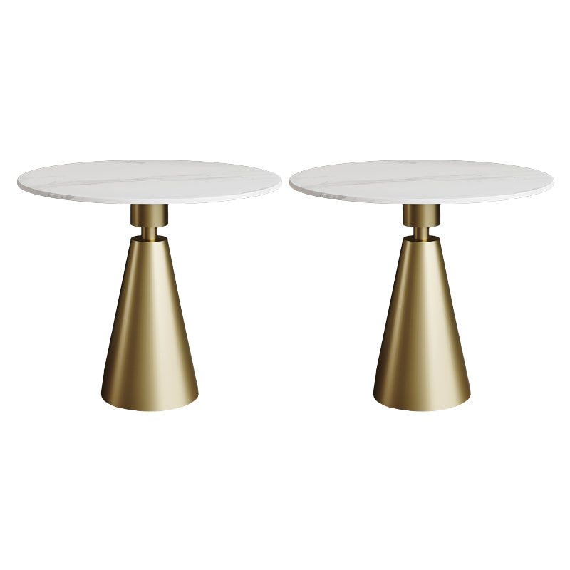 Glam Metal Side End Table Pedestal Round Living Room Sofa Side Accent Table