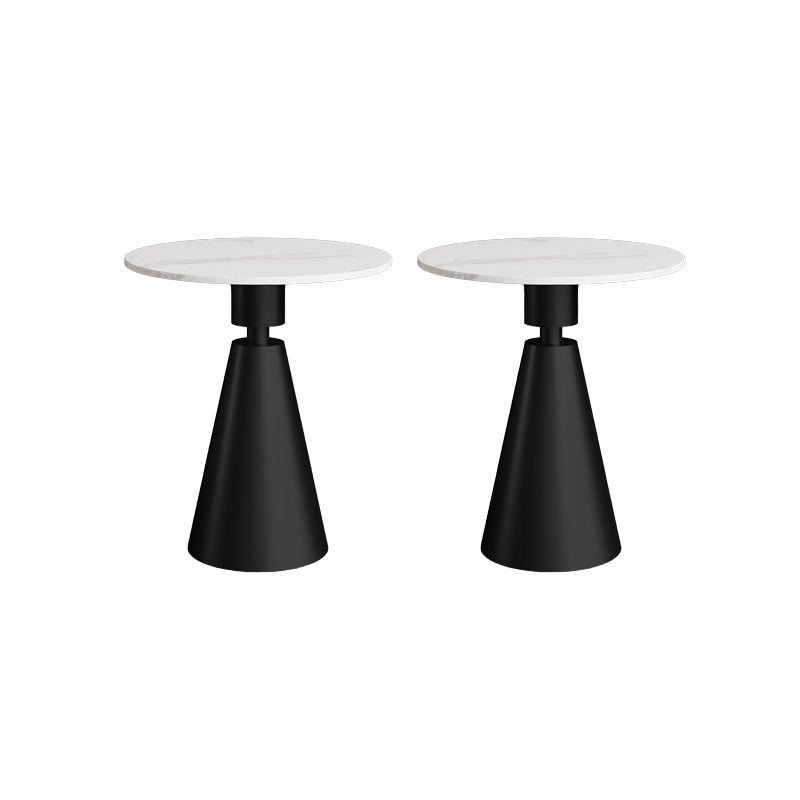 Glam Metal Side End Table Pedestal Round Living Room Sofa Side Accent Table