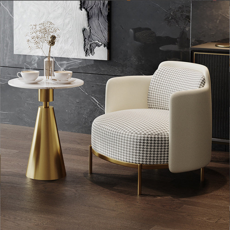 Glam Metal Side End Table Pedestal Round Living Room Sofa Side Accent Table