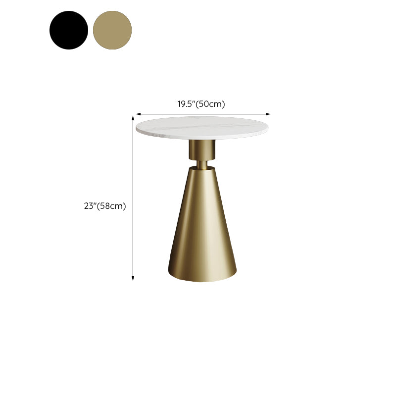 Glam Metal Side End Table Pedestal Round Living Room Sofa Side Accent Table