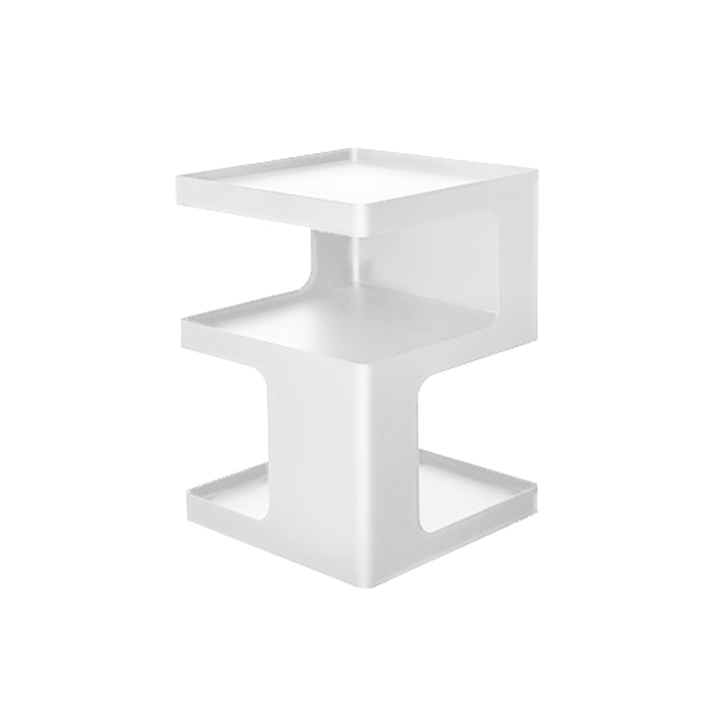 Modern Block Accent Side Table with Storage Square Living Room Corner Table