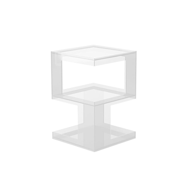 Modern Block Accent Side Table with Storage Square Living Room Corner Table