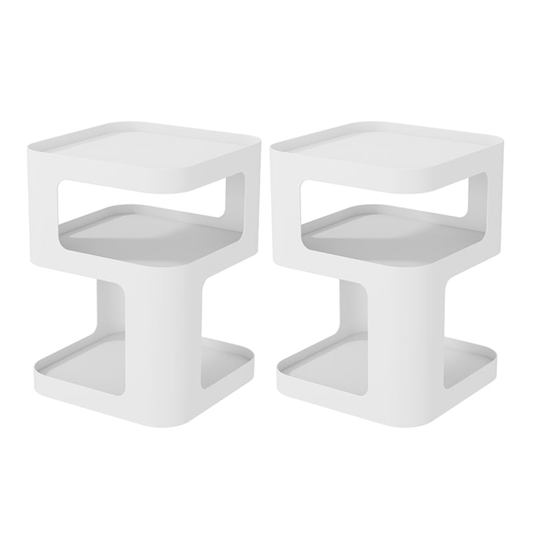 Modern Block Accent Side Table with Storage Square Living Room Corner Table
