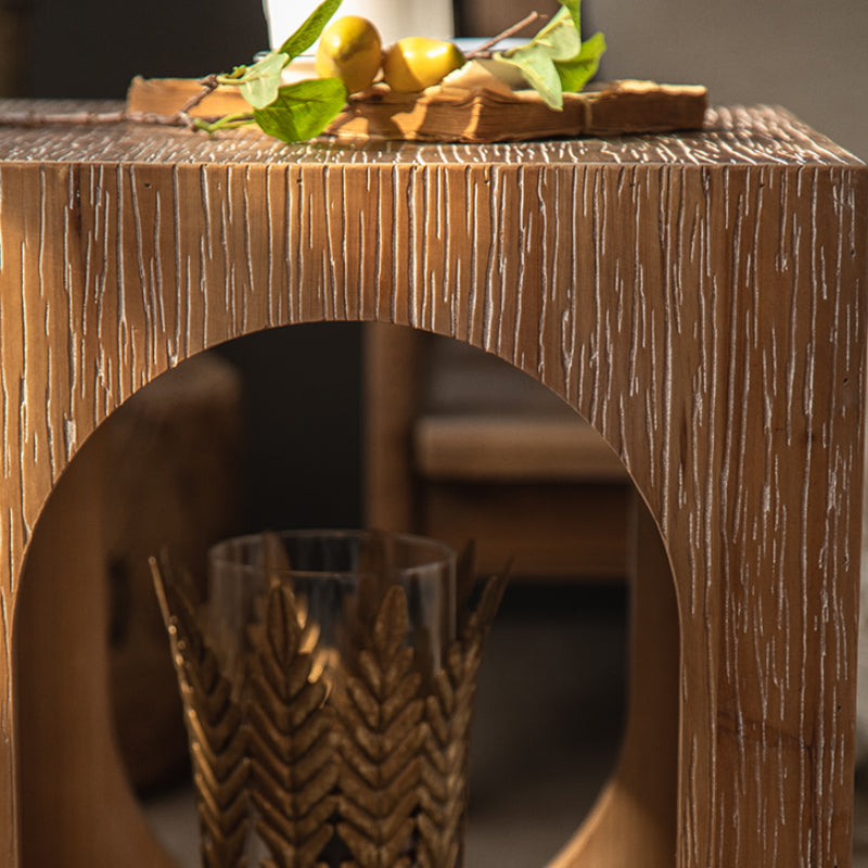 Rustic Walnut Living Room Distressed Solid Wood Sofa Accent Side Table