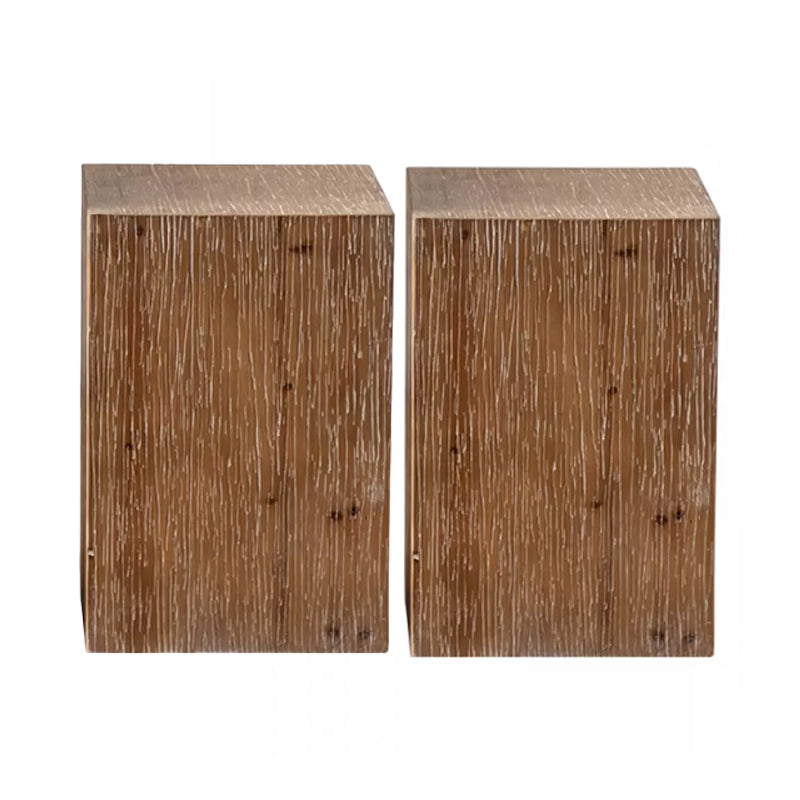 Rustic Walnut Living Room Distressed Solid Wood Sofa Accent Side Table