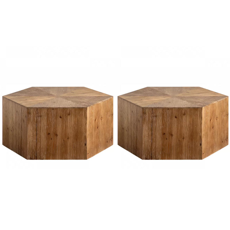 Rustic Walnut Living Room Distressed Solid Wood Sofa Accent Side Table