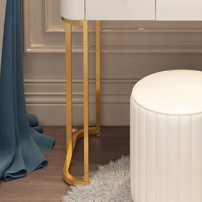 Solid Wood Makeup Vanity Desk Storage Dressing Table Stool Set with Drawer