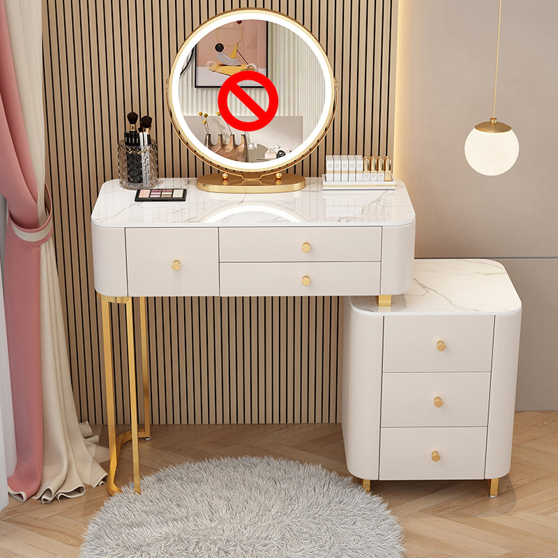 Glam Stone Bedroom Vanity Desk 6 Drawer Vanity Dressing Table