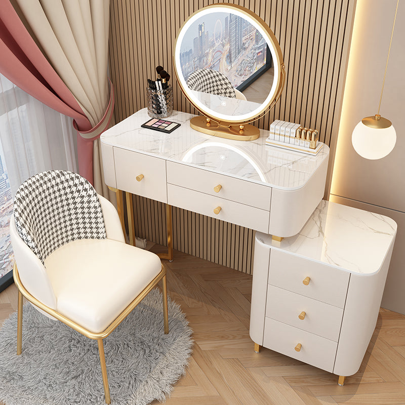 Glam Stone Bedroom Vanity Desk 6 Drawer Vanity Dressing Table