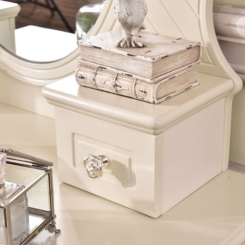 Victorian Dressing Table White Bedroom With Drawer Wooden Mirror