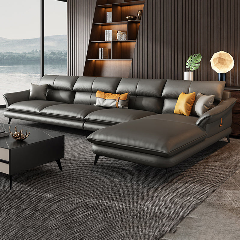 Nordic Style Sectional Sofa Flared Arm Cushion Back Sectional Sofa