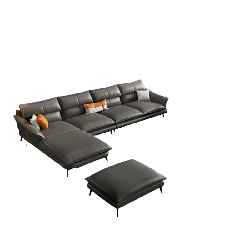 Nordic Style Sectional Sofa Flared Arm Cushion Back Sectional Sofa