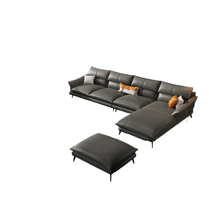 Nordic Style Sectional Sofa Flared Arm Cushion Back Sectional Sofa