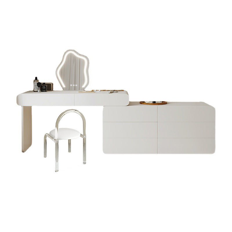 Contemporary Lighted Mirror Vanity Tables Bedroom Makeup Vanity Desk Table with Drawer