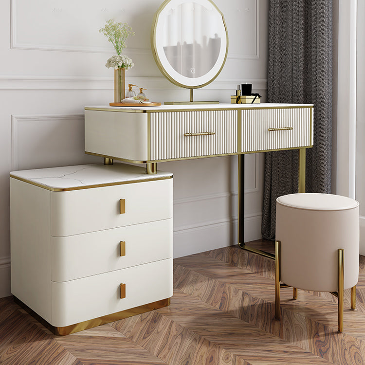 Glam Stone Vanity Dressing Table 5-Drawers Vanity Dressing Table