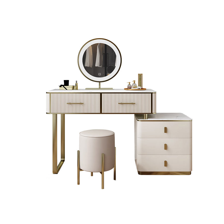 Glam Stone Vanity Dressing Table 5-Drawers Vanity Dressing Table