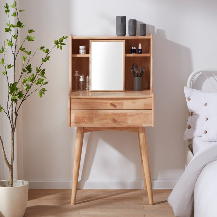 Modern Wood Dressing Table Solid Wood Make-up Vanity with Drawers