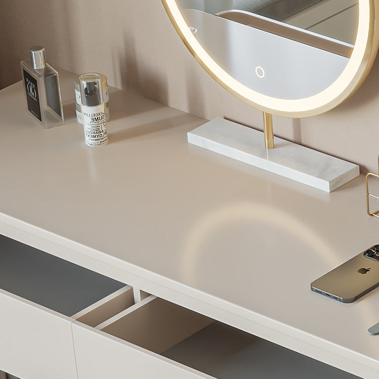White Solid Wood Makeup Vanity Desk Bedroom Vanity Dressing Table Set