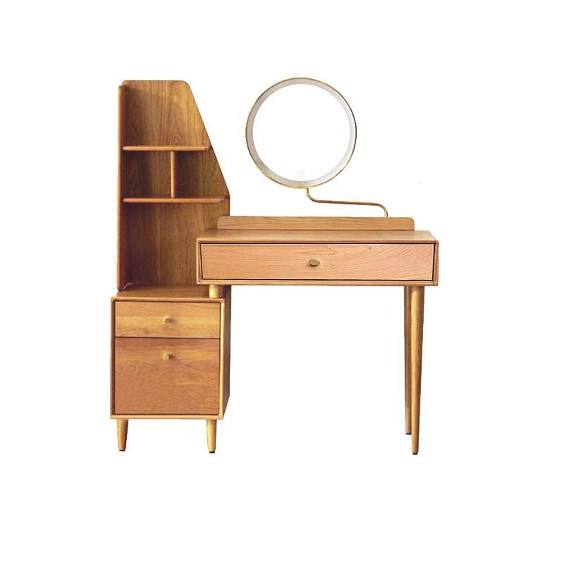 Contemporary Dressing Table Cherry Bedroom Lighted Mirror Standing Make-up Vanity