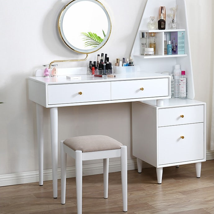Contemporary Dressing Table Cherry Bedroom Lighted Mirror Standing Make-up Vanity