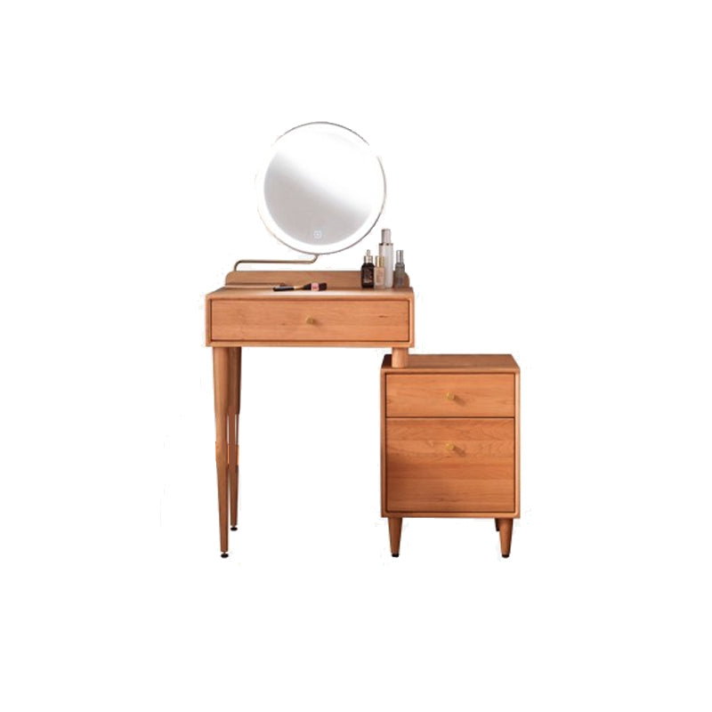 Contemporary Dressing Table Cherry Bedroom Lighted Mirror Standing Make-up Vanity