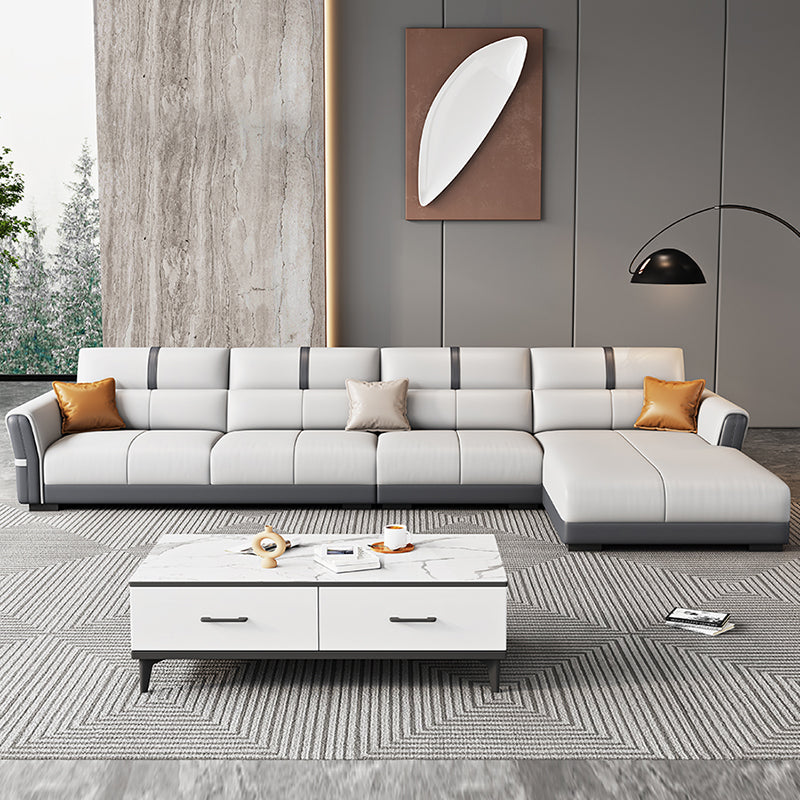 Contemporary Sectional Sofa Faux Leather Stain-Resistant Sectional Sofa