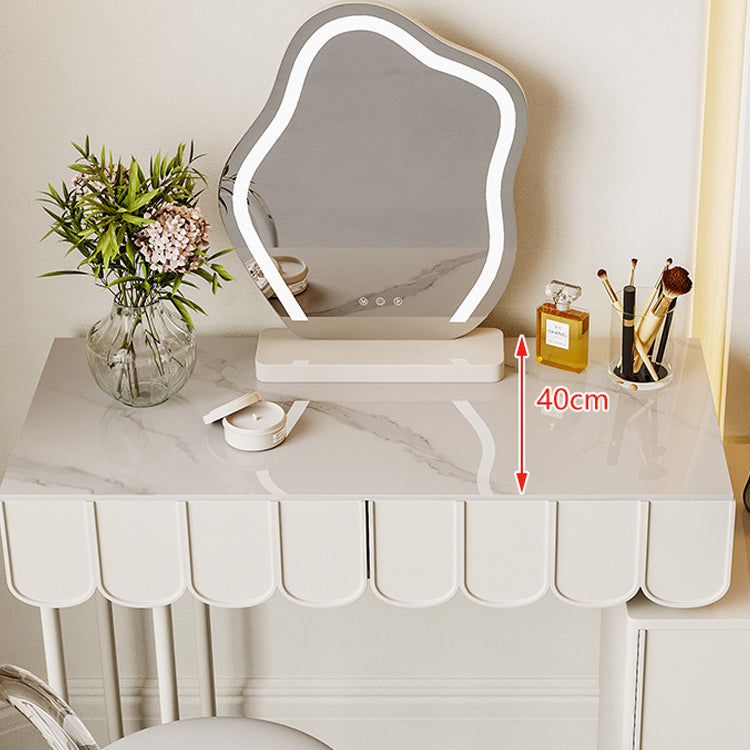 Lighted Mirror Makeup Vanity Desk White Vanity Dressing Table Set