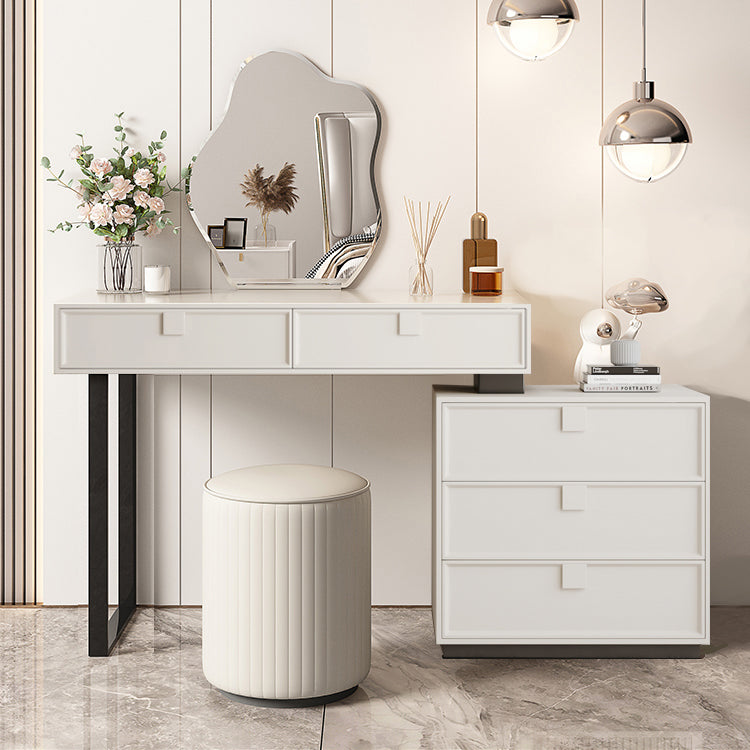Standing White Makeup Vanity Desk Bedroom Vanity Dressing Table Set