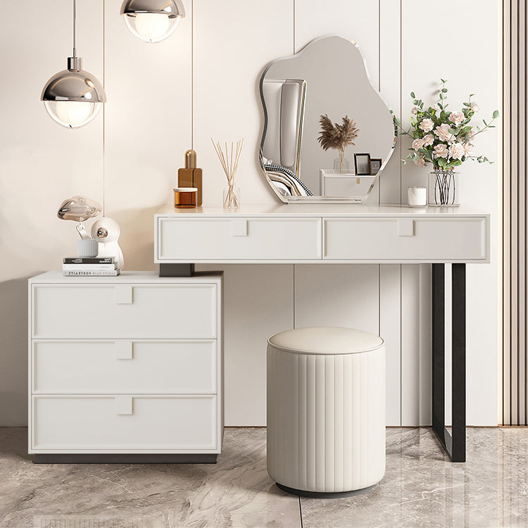 Standing White Makeup Vanity Desk Bedroom Vanity Dressing Table Set
