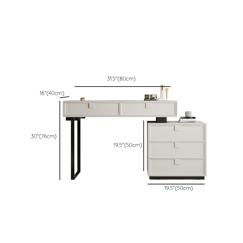 Standing White Makeup Vanity Desk Bedroom Vanity Dressing Table Set