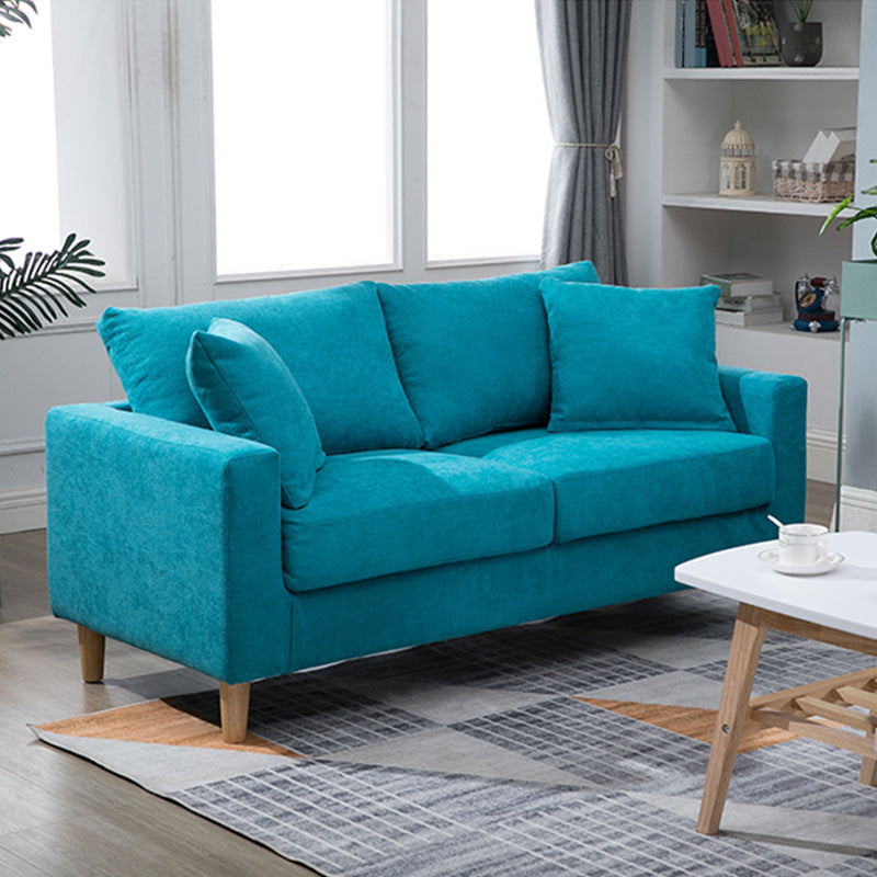 Modern Standard Sofa Pillows Square Arm 2 Seater Living Room Settee